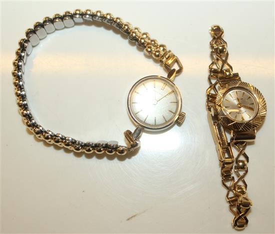 Two 9ct gold ladies wristwatches